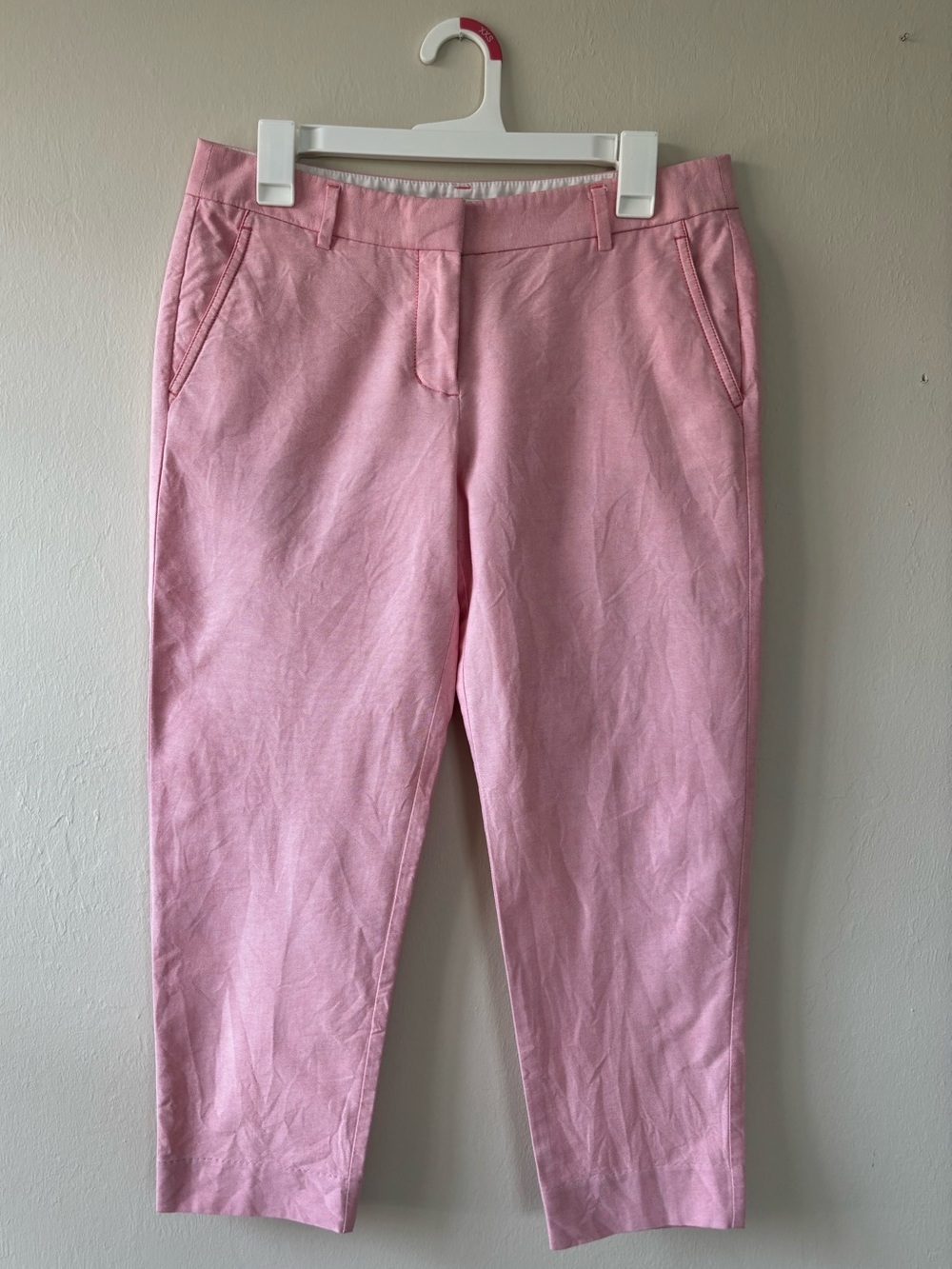 J Crew Women’s Size 6 Skimmer Pants Pink Cropped 100% Cotton